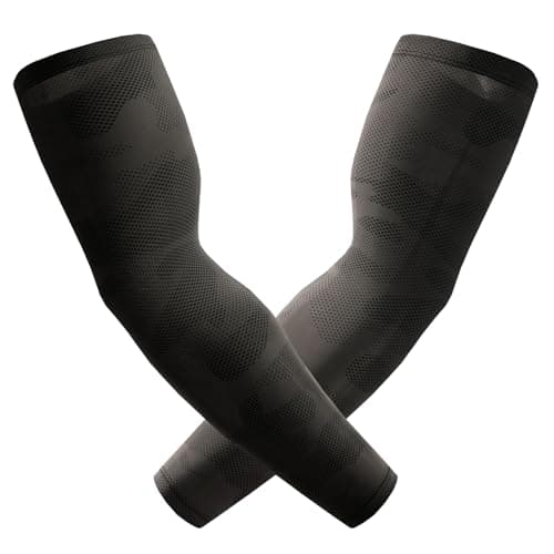 Hidizat Arm Sleeves for Men Compression Cooling Sleeve for Football baseball Volleyball UV Sun Protection Arm Cover (Camouflage black, S)