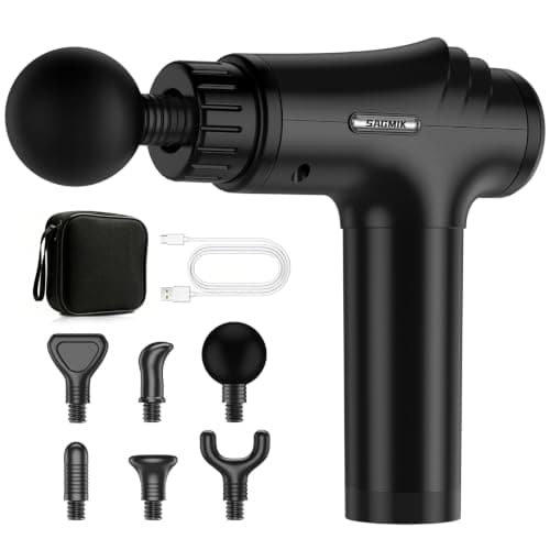 Youdgee Massage Gun, Professional Deep Tissue Percussion Muscle Massager for Athletes with 30 Speeds & 6 Heads, Quiet Handheld Back Neck Shoulder Body Mini Massager