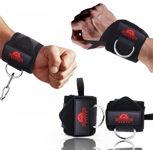 Wrist Wraps for Weightlifting with D-Ring – Heavy Duty Wrist Support for Bench Press, Deadlifts, Overhead Press – Gym Wraps for Men & Women, Max 40lb Cable Use (black)