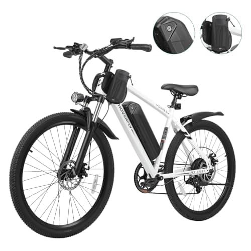 Hoverfly OUREA 26" Electric Bike for Adults, 750W Peak Motor Mountain Ebike, Max 20MPH, Up to 40 Miles, UL2849 Certified, 7-Speed, Removable Battery, Shock Absorber, Electric Bicycle for Commuting