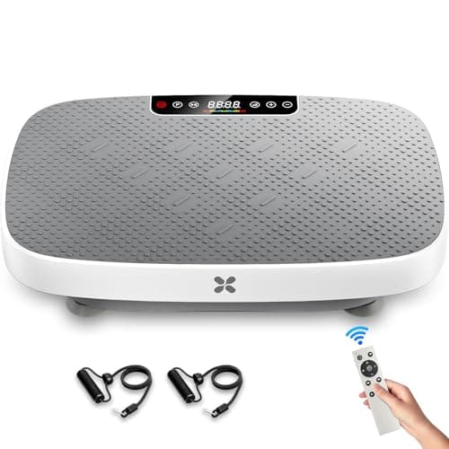 Vibration Plate Exercise Machine, Vibrating Plate for Lymphatic Drainage, Shake Plate Whole Body Vibration Plate Platform, Fitness Equipment for Weight Loss Fat Burner for Women Men (White-F)