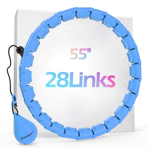 JKSHMYT Weighted Hula Circle Hoops for Adults Weight Loss, Infinity Fitness Hoop Plus Size 47 Inch, 24 Detachable Links, Exercise Hoop Suitable for Women and Beginners