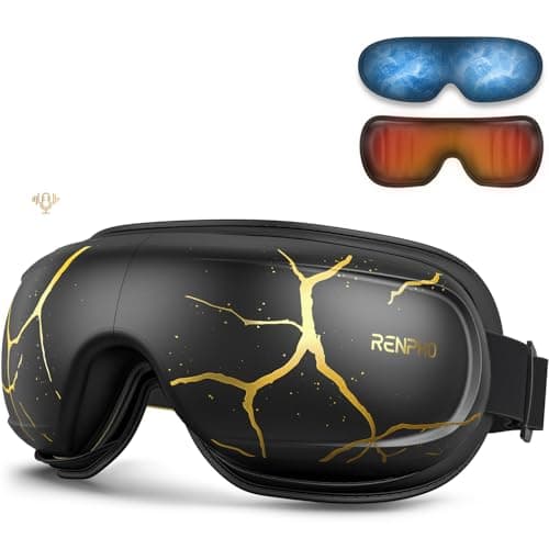 RENPHO Eye Massager with Heat and Cooling Voice Control, Fathers Day Dad Gifts for Husband Men, FSA Eligible HSA, Massaging Eye Mask for Dry Eyes Head Tension and Stress Relief - Eyeris Kintsugi