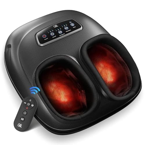 CILI 2026 Upgraded 4-in-1 Heated Foot Massager with Shiatsu, Compression & Vibration, Fathers Day Dad Gifts for Men,Feet Massager Machine with Remote Control, Deep Kneading, Fits Big Feet 14 Men