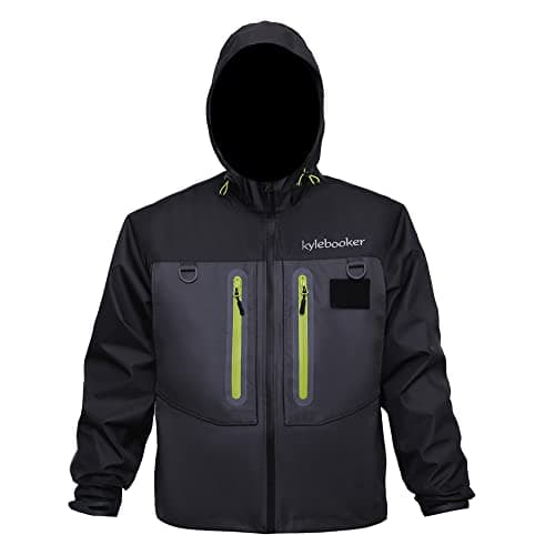 Kylebooker Fly Fishing Wading Jacket Outdoor Activities Waterproof Wader Jackets for Men and Women (3XL, Black)