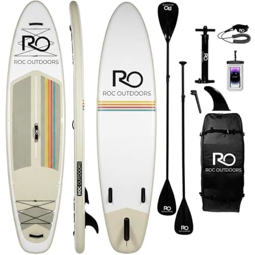 Roc Inflatable Stand Up Paddle Board 10' 6" with Premium SUP Paddle Board Accessories, Wide Stable Design, Non-Slip Comfort Deck for Youth & Adults (Desert Sky)