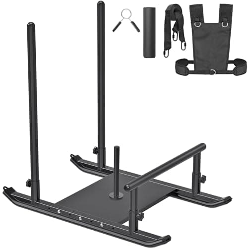 Kipika Weight Sled, Workout Sled, Fitness Strength Training Sled, Speed Training Sled for Athletic Exercise, Speed Improvement, Easily Through Obstacles, Suitable for 1" & 2" Weight Plate (G- Black)