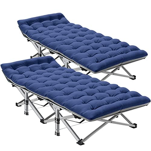 ABORON Camping Cots for Adults, 2 Pack, 28 in Wide, with Mat