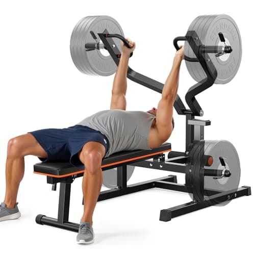 FEIERDUN 3-Grip U-Handles Chest Press Machine, 1250LBS Bench Press Machine with Independent Converging Arms, 11+3 Adjustable Positions, Adjusatble Bench for Chest, Arms