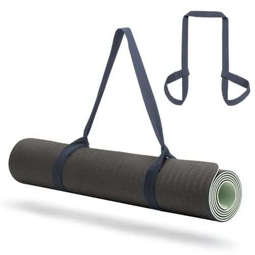 CINDALOG Yoga Mat Carrier Strap, Adjustable Thick Straps Sling for Carrying Large Mats, Stretching Band (Grey)