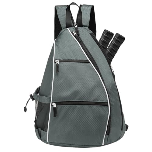 SUIKIHUM Pickleball Bags for Rackets, 32L Tennis Backpack Convertible Sling Bag for Rackets Lightweight Casual Pack for Men Women Ladies (Grey)