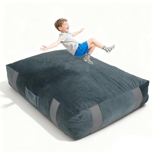 GYMMALL Crash Sensory Pad, 4'x3' Pads for Kids Sensory with Extra 5cm EPE Mat for Enhanced Safety, Soft Foam Blocks with Washable Cover, Crash Mat for Autistic Children, Toddlers, Gymnastics & Therapy
