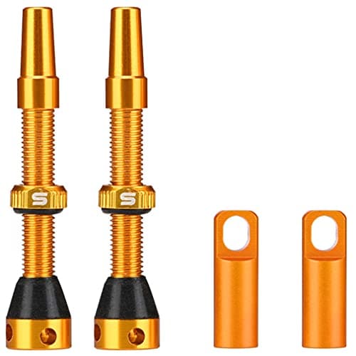 Tubeless Value Stems 40mm LITEONE Premium No Leak Tubeless Presta Valve Stems Kits with Integrated Value Core Remover Tool and Valve Stem Caps Fit Most Bicycle Tubeless Rims Pair Gold