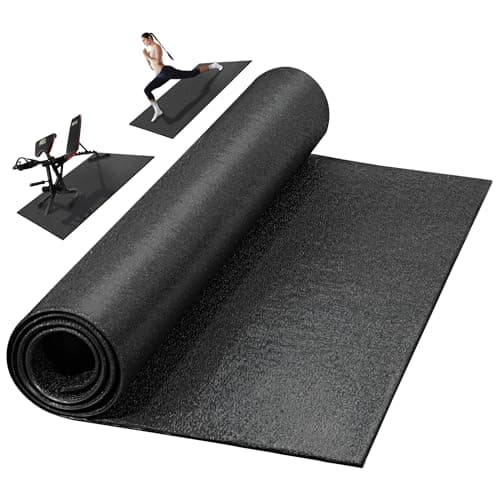 Fitvids Treadmill Mat for Floor Protection – 1/4" Thick Heavy Duty Non-Slip Gym Mats – 78" Lx36 W – Black