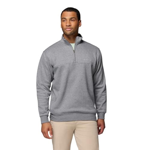 Columbia Mens Hart Mountain II Half Zip Fleece Jacket, Charcoal Heather, Medium