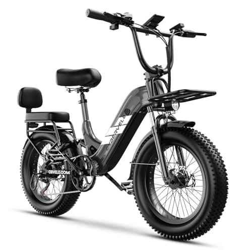 Cybervelo 1500W Motor Peak Electric Bike for Adults and Teenagers, 48V 20AH Removable Battery Step Thru EBike, 30+MPH, 80 Miles Max Range, 20" Fat Tire Adult Electric Bicycles for 7 Speed