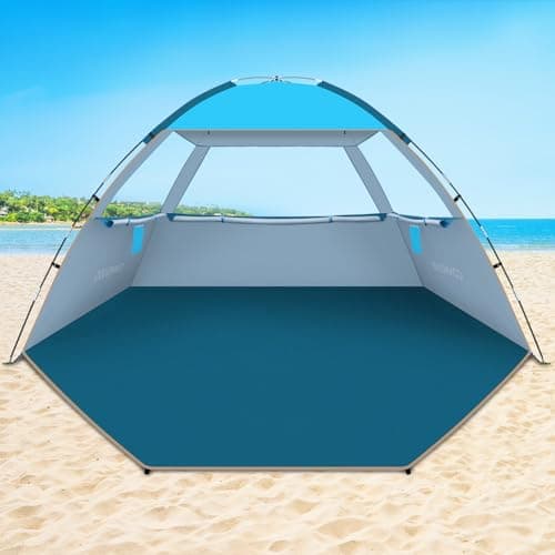 COMMOUDS Beach Tent Sun Shelter for 3/4/6/8 Person, UPF 50+ UV Protection Beach Shade Canopy Tent, Lightweight, Easy Set Up and Carry