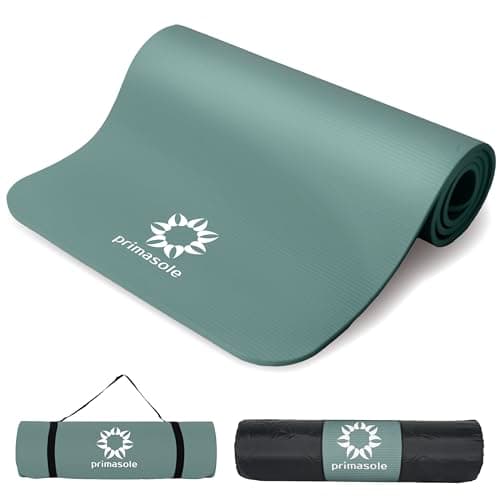 Primasole Thick Yoga Mat, 1/2-Inch Extra Thick NBR Mat with Enhanced Stability - Textured Design, Lightweight Mat with Carrying Strap & Case for Yoga, Pilates, Gym & Home Use (Multiple Colors)