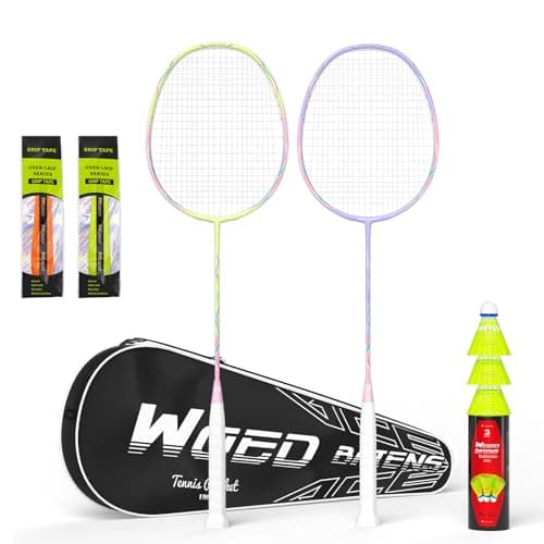 Professional Carbon Fiber Badminton Rackets Badminton Racquet for Backyards Gym(2/4 Packs)
