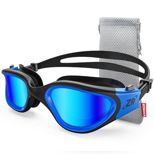 ZIONOR Swim Goggles, Upgraded G1 Polarized Swimming Goggles Anti-fog for Adult Men Women A1 (Polarized + Mirror Blue)