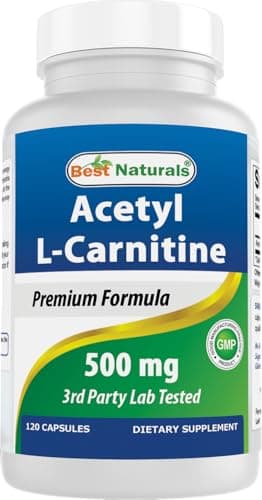 Best Naturals Acetyl L-Carnitine (ALCAR) 500mg, 120 Capsules, 120 Servings - Non-GMO and Gluten Free, 1 Capsule per Serving