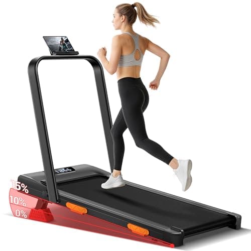 Walking Pad with 15% Incline, Portable Under Desk Treadmill, Foldable Treadmills for Home, 2.5 HP Quiet Walking Pad with 300 LBS Capacity