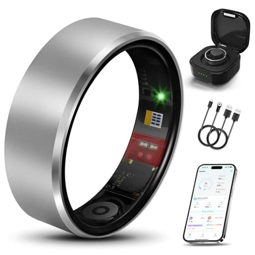 Milavan Smart Ring 2.0 for Women Men, Slim Scratch & Fingerprint Resistant Design, Advanced Chip Fitness Tracker, Sleep, Stress & Activity Monitoring, Waterproof, No Subscription Fees, Silver 9