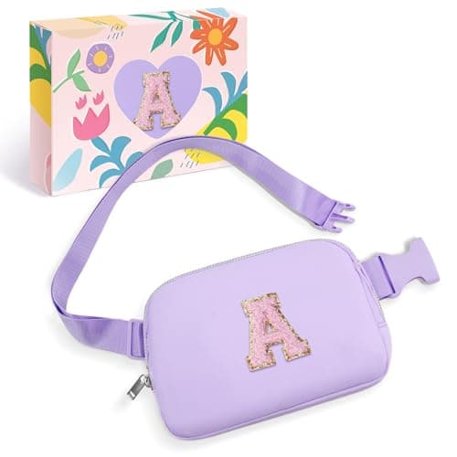 COSHAYSOO Purple Initial Letter Sling Crossbody Bag Girls Purse Age 4-6 5-7 6-8 8-10 10-12 Shoulder Bag, Unique Birthday Gifts Trendy Stuff Tween Preteen Girl 6 7 8 9 10 11 12 Year Old Monogram A