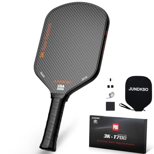 Pickleball Paddles - T700 Carbon Fiber Pickle Racket - Professional Raw Carbon Frosted Surface for Enhanced Spin and Friction - USAPA Approved Offensive Long Paddle for Intermediate Advanced Players