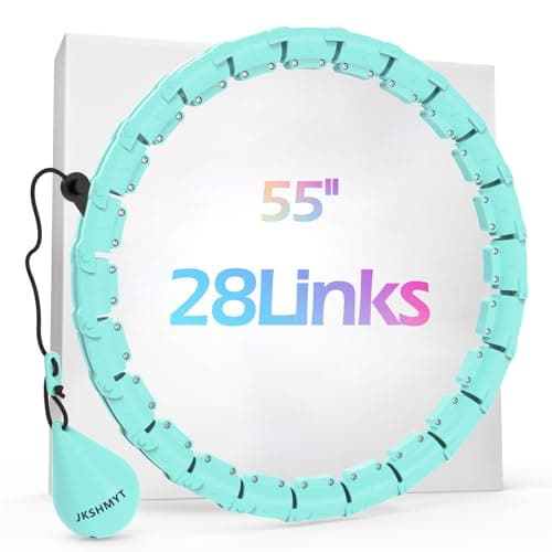 JKSHMYT Weighted Hula Circle Hoops for Adults Weight Loss, Infinity Fitness Hoop Plus Size 47 Inch, 24 Detachable Links, Exercise Hoop Suitable for Women and Beginners