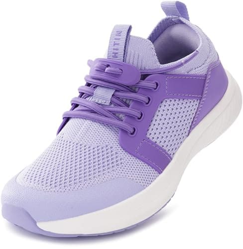 WHITIN Little/Big Kid Wide Toe Box Zero Drop Slip-On Tennis Shoes Purple 11