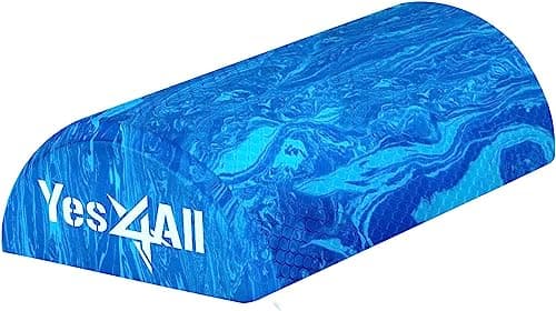 Yes4All Half Round Foam Roller, EVA Firm Half Foam Roller for Yoga, Half Yoga Back Roller for Muscle Massage for Pilates, Balance & Core Exercises - 12/36 inches - Blue, 12 inches