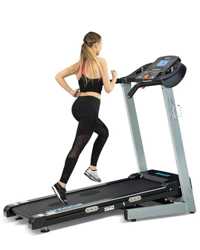 BORGUSI Auto Incline Treadmill with 300 LBS Capacity, 3HP Folding Electric Treadmills for Home, Running Machine with 17.5 Wide Belt, Shock Absorption, 36 Preset Programs, Bluetooth Speaker, Grey
