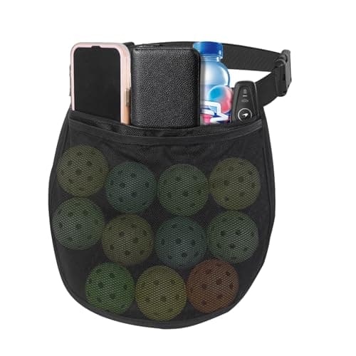 Aoneky Tennis Waist Bag - Adjustable Mesh Hip Pouch Carries 6-8 Balls, Hands-Free Sports Accessory for Men & Women