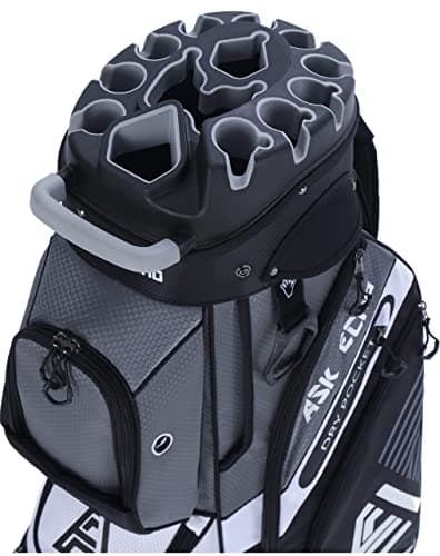 ASK ECHO T-Lock Golf Cart Bag, Quiet 14-Way Full-Length Divider (Grey)