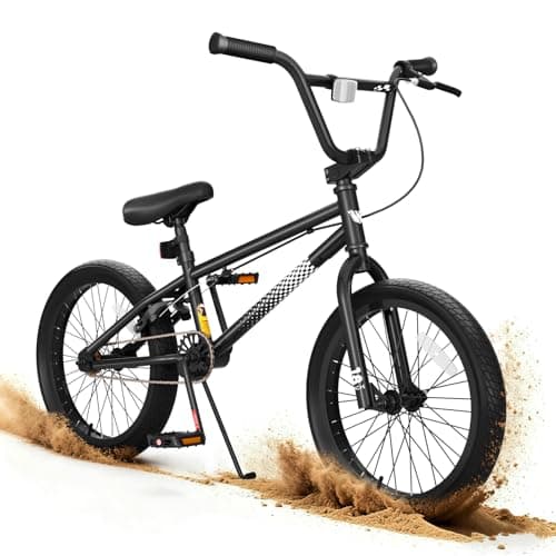 KORIMEFA Freestyle BMX Bike 18 20 inch Kids Boys Girls Trick Bicycle for 6-12 Years Old, Hi-Ten Steel Frame, Beginner-Level to Advanced Riders