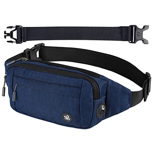 WATERFLY Fanny Pack Waist Bag: Small Hip Pouch Bum Bag Fannie Pack Phanny Fannypack Waistpack Bumbag Beltbag Sport Slim Fashionable for Jogging Hiking Hiker Woman Man