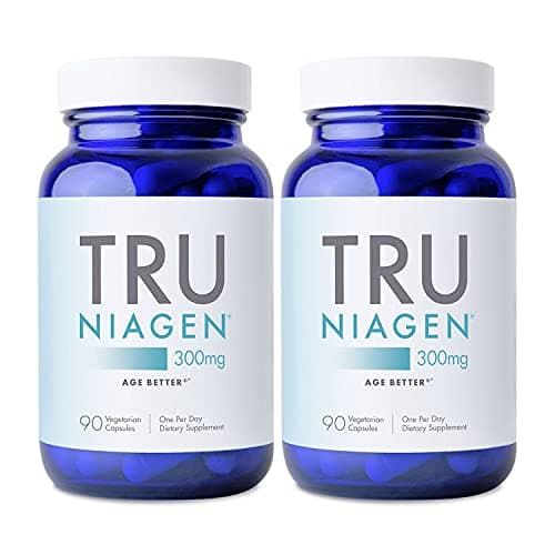 TRU NIAGEN Patented NAD+ Supplement, 300mg Niagen, 90 Servings | Nicotinamide Riboside (NR) Take 1 Daily | 2 Bottles
