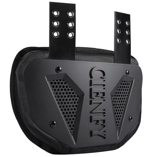 Cienfy Football Back Plate for High-Impact Protection, Universal Football Backplate for Shoulder Pads, for Youth and Adult (Black, Adult)