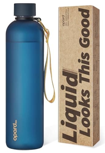 Opard Slim Water Bottle 32oz, Dishwasher Safe Plastic Water Bottle BPA-Free, Leakproof Screw Top, Midnight Blue, Reusable for Travel School Sport Gym Hiking