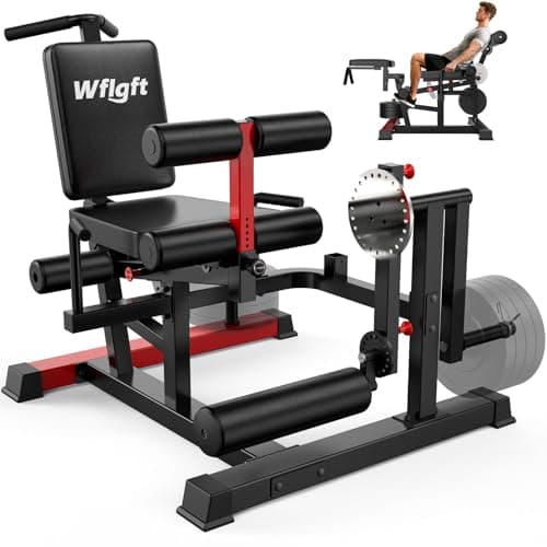 Leg Extension and Curl Machine,Adjustable Leg Curl Machine for Home Gym,4 in 1 Lower Body Workout Machine with 1000LB Capacity,Leg Workout Equipment Compatible with 1" and 2" Plates (Brown)