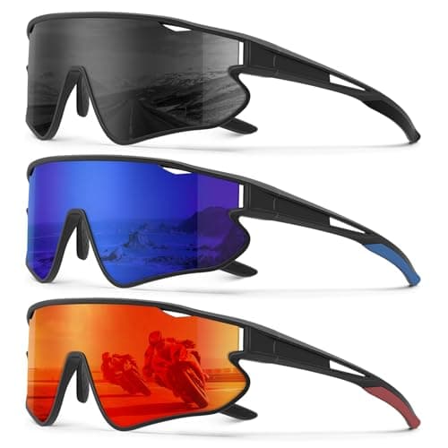 KALIYADI Mens-Sunglasses Polarized Sports Sunglasses: Cycling Sun Glasses Women UV400 Protection for Running