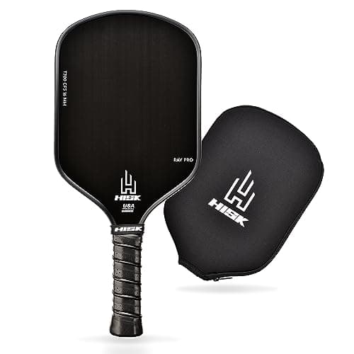 HISK RAV Pro USAPA Approved Pickleball Paddle, T700 Carbon Fiber CFS, Black