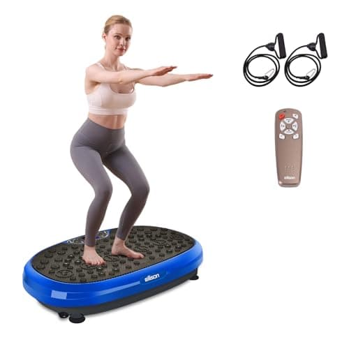 EILISON FitMaxx 3D XL Vibration Plate Exercise Machine - Whole Body Workout Vibration Platform w/Loop Bands - Lymphatic Drainage Machine for Weight Loss, Shaping, Recovery (Fitmaxx Blue)