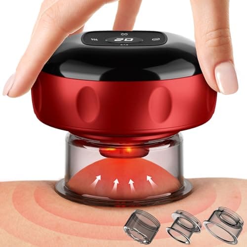 1 Pack Cupping Set, 7-in-1 Smart Cupping Therapy Massager. Red Light Cupping Therapy Set with 2 Modes for Targeted Muscle Soreness,Tighter Skin,Cupping Kit with 12 Levels Suction and Heat and Gua Sha