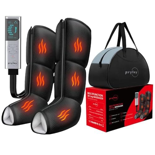 MZCNU Leg Compression Massager for Circulation, Calf and Foot Massager with Heat, Compression Boots for Sore Muscle Relaxation, 6 Modes 12 Intensities 3 Timers, Gifts for Fathers Men and Women
