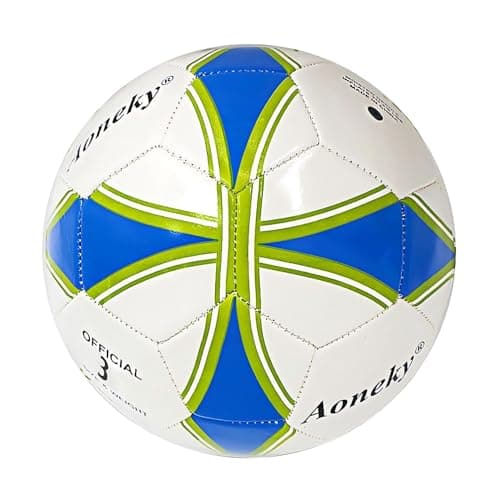 Aoneky Size 5 Soccer Ball with Pump, 2.5mm PVC Leather Practice Training Ball for Youth Adults, Durable Machine Stitched Design for Indoor Outdoor Recreational Games, Comes with Air Pump Needle
