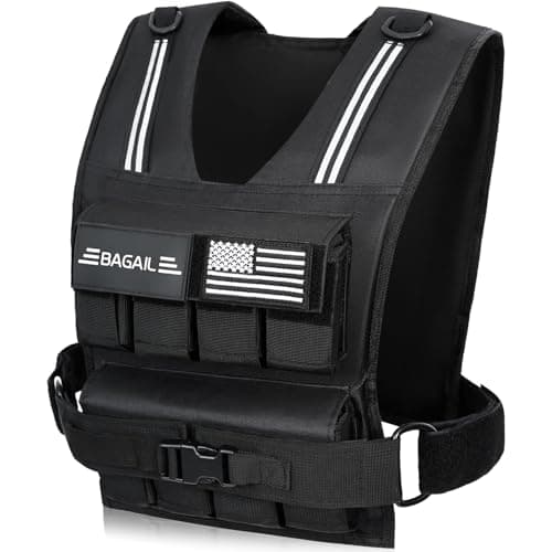BAGAIL Weighted Vest Men, 20lbs/30lbs/40lbs Adjustable Weighted Vest for Woman with Removable Iron Weights, Women’s Weight Vest for Walking, Rucking, Running, Strength training - 40lb