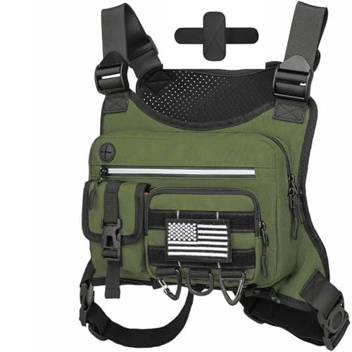 HAMBOLY Chest Bag for Men and Women, Tactical Running Chest Pack with Pistol Holster, Slim Anti-Bounce Design, Universal Fit for Travel, Motorcycle Riding, Workouts