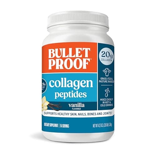 Bulletproof Vanilla Collagen Protein Powder with MCT Oil, 19g Protein, 42.3 Oz, Value Size, Collagen Peptides and Amino Acids for Healthy Skin, Bones and Joints